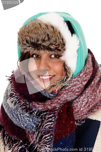 Image of Bundled up young woman.