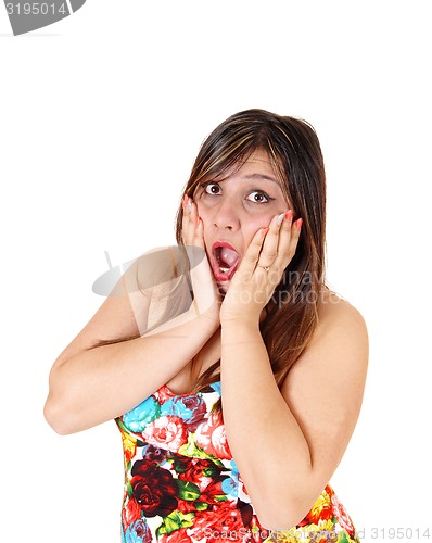 Image of Scared young woman