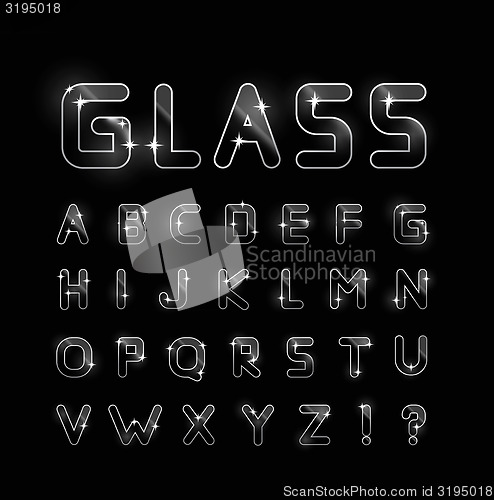 Image of Vector glass font 
