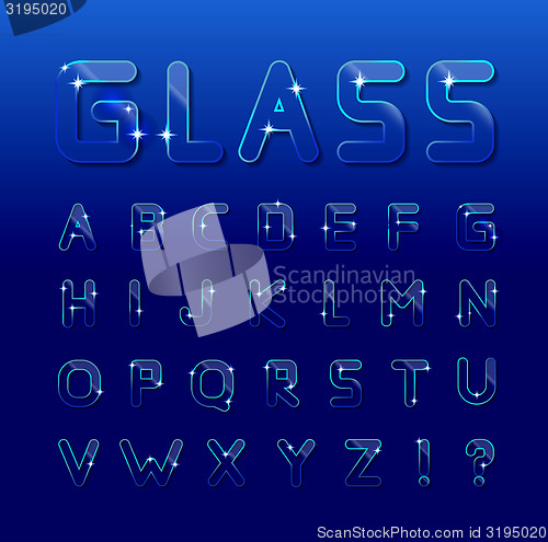 Image of Vector glass font 