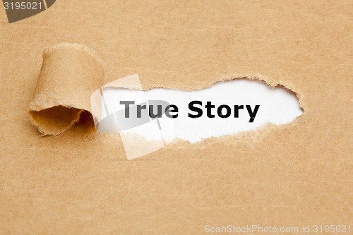 Image of True Story Torn Paper Concept