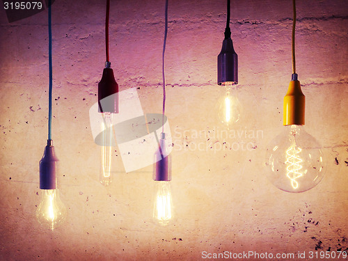 Image of Illuminated light bulbs
