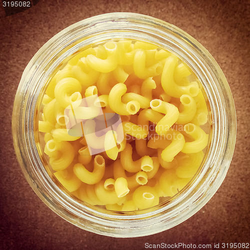 Image of Retro image of pasta in glass jar