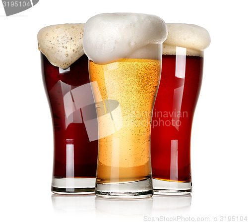 Image of Three beers isolated