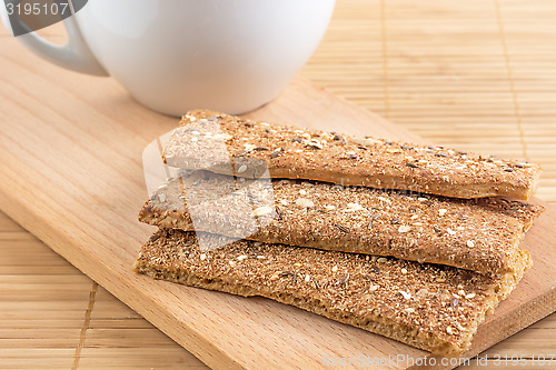 Image of Crispbread with a variety of seeds.