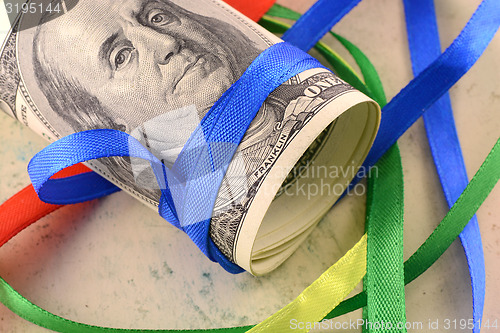Image of american money and ribbons