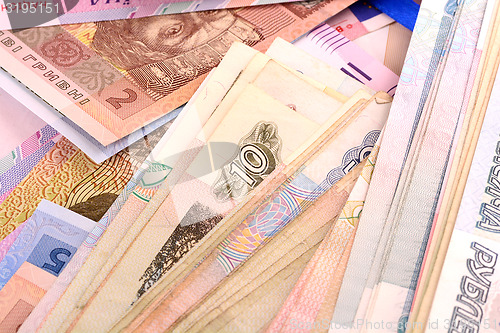 Image of european money, ukrainian money