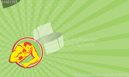 Image of Business card Shot Put Track and Field Athlete Retro