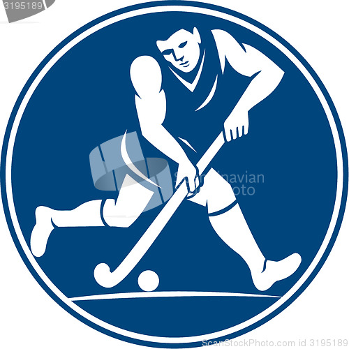 Image of Field Hockey Player Running With Stick Icon