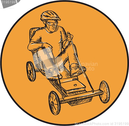 Image of Rider Riding Soapbox Etching