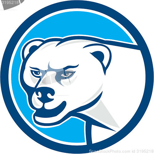 Image of Polar Bear Head Circle Cartoon