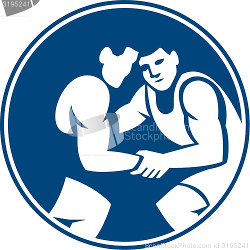 Image of Wrestlers Wrestling Circle Icon