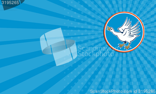 Image of Business card Angry Swan Attacking Circle Retro