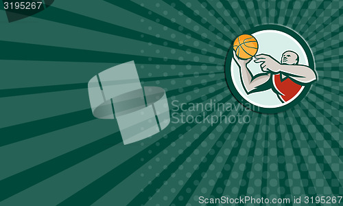 Image of Business card Basketball Player Lay Up Ball Circle Retro
