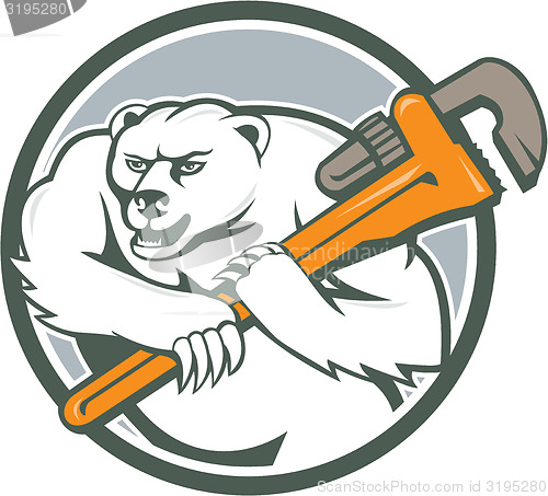 Image of Polar Bear Plumber Monkey Wrench Circle 