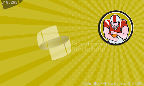 Image of Business card American Football Running Back Circle Cartoon