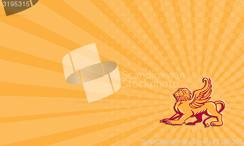 Image of Business card Winged Lion Side Retro