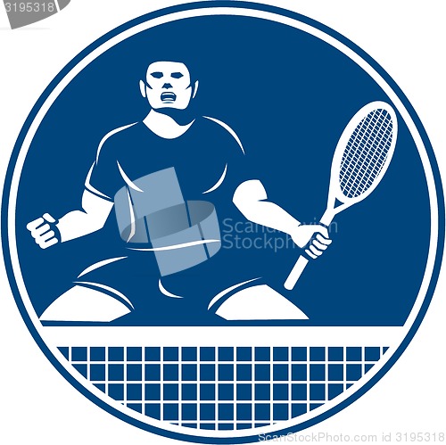 Image of Tennis Player Racquet Fist Pump Icon