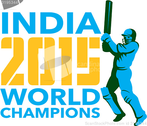Image of India Cricket 2015 World Champions Isolated