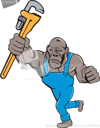 Image of Angry Gorilla Plumber Monkey Wrench Isolated