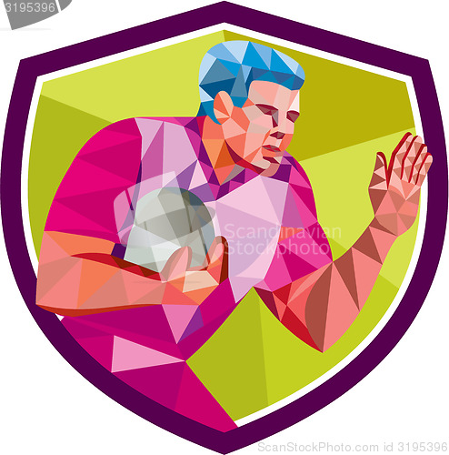 Image of Rugby Player Fend Off Low Polygon