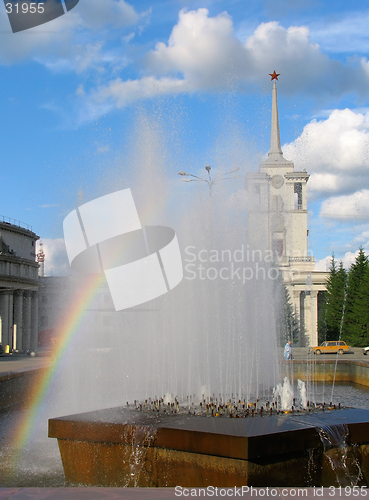 Image of Rainbow in fountain