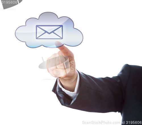 Image of Cutout Of Arm Pointing At Email Icon In Cloud Key