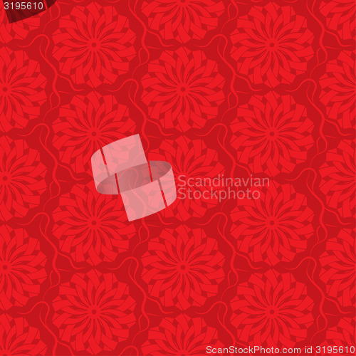 Image of Vector red seamless background. ornamental pattern