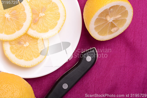 Image of juicy ripe lemons close up