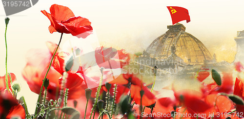 Image of Victory Day Card With Red Poppies