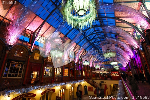 Image of Covent Garden dressed for X-mas