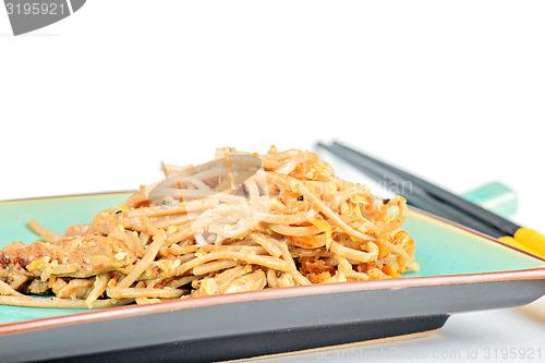 Image of China noodles with vegetables and meat