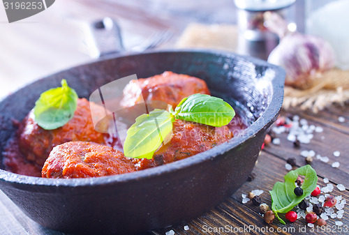 Image of meat balls with sauce