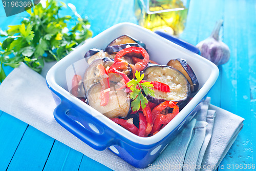 Image of fried eggplant with pepper