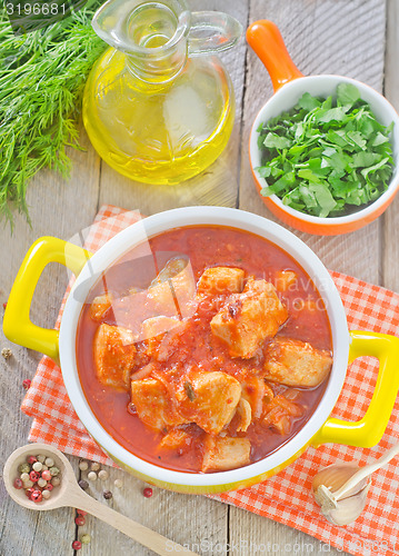 Image of chicken with sauce