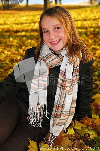 Image of Girl in a fall park