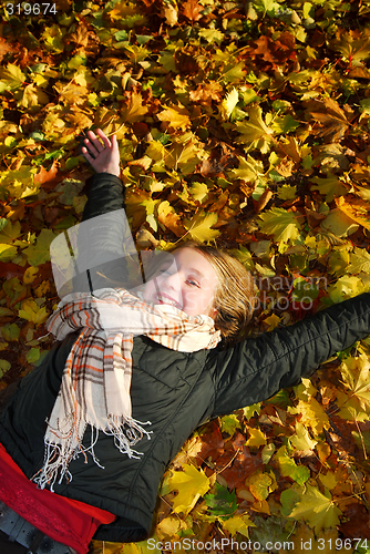 Image of Girl in a fall park