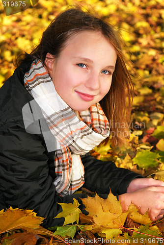 Image of Girl in a fall park