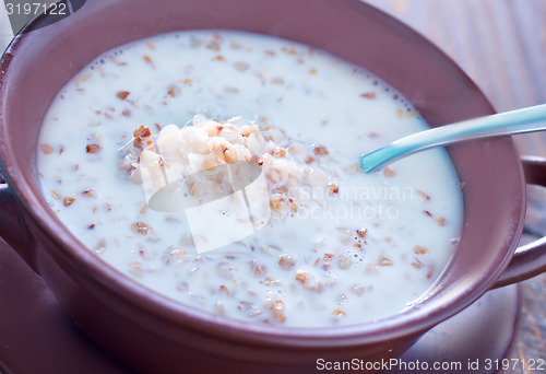 Image of buckwheat with milk