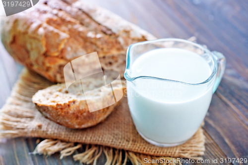 Image of bread with milk