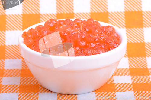 Image of red caviar close up, healthy food concept