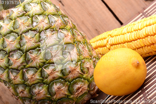 Image of fresh pineapple and vegetables