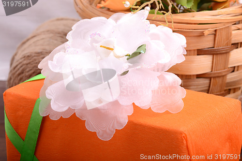 Image of gift box with flowers