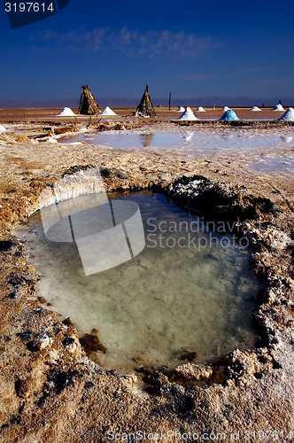 Image of salt lake desert in tunisia