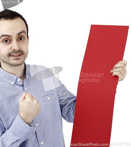 Image of Man holding a paper