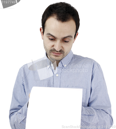 Image of Man holding a paper