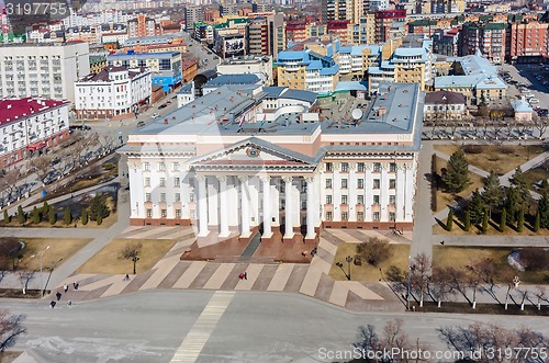 Image of Bird eye view on Tyumen region government. Russia