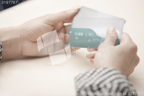 Image of Woman with credit cards