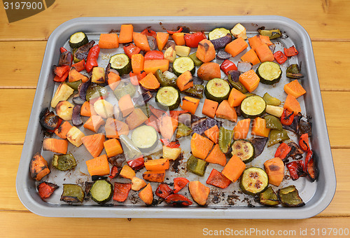 Image of Roasted vegetables on a baking tray
