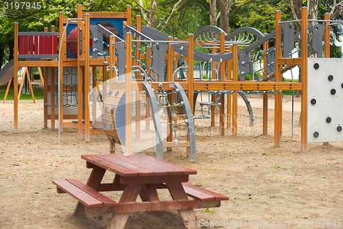 Image of Empty playground swings